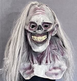 Vintage 1996 Paper Magic Group Halloween Creepy Ghoul Zombie Mask Long Hair NOS
